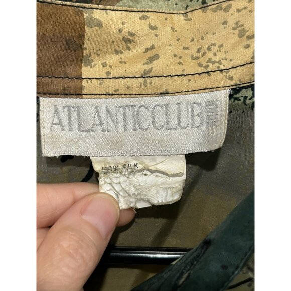 Atlantic Club Abstract Button Down Shirt Brown Black Long Sleeve Art To Wear - Picture 6 of 9